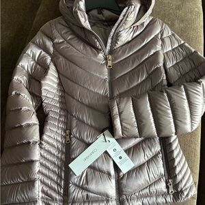 Calvin Klein Shiny Silver Hooded Jacket
